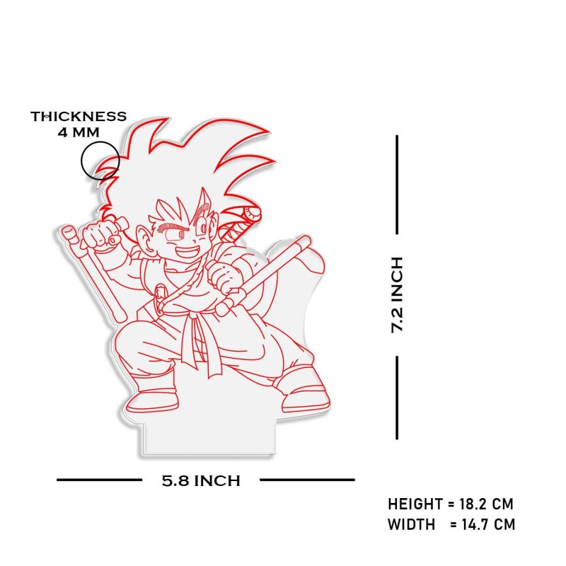 3D Illusion Kid Goku  Anime Night Lamp with 7 Color Changing Light   Bedside Table Lamp  Birthday Gift for Anime Lover